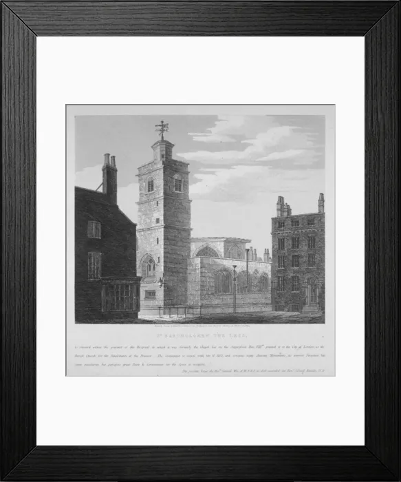 Framed Print : Church of St Bartholomew-the-Less, City of London, 1814. Artist:s Jenkins Framed Print : Church of St Bartholomew-the-Less, City of London, 1814. Artist:s Jenkins