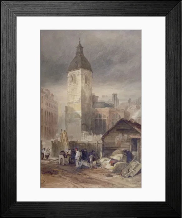 Framed Print : Demolition of the Church of St Benet Fink, City of London, 1844 Framed Print : Demolition of the Church of St Benet Fink, City of London, 1844