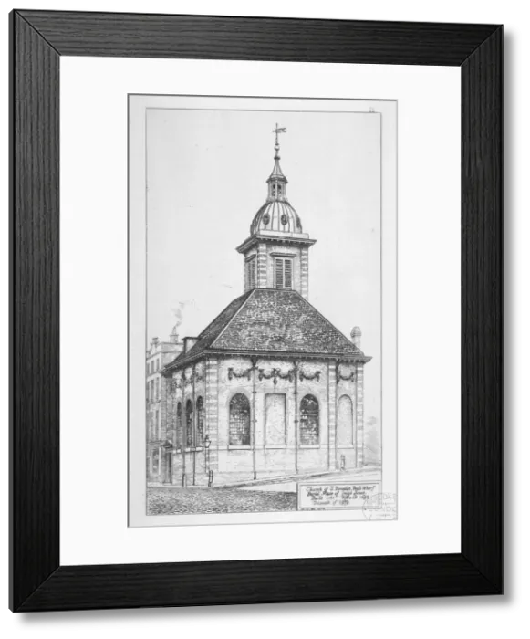 Framed Print : Church of St Benet Pauls Wharf, City of London, 1874. Artist: W Niven Framed Print : Church of St Benet Pauls Wharf, City of London, 1874. Artist: W Niven
