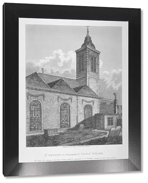 Church of St Benet Pauls Wharf, City of London, 1810. Artist: JW White