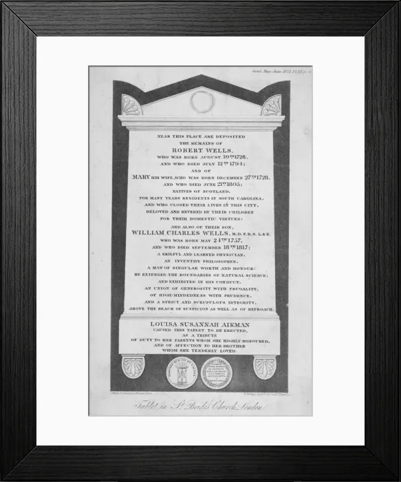 Framed Print : Memorial in St Brides Church, Fleet Street, City of London, 1821. Artist: W Jeffreys Framed Print : Memorial in St Brides Church, Fleet Street, City of London, 1821. Artist: W Jeffreys