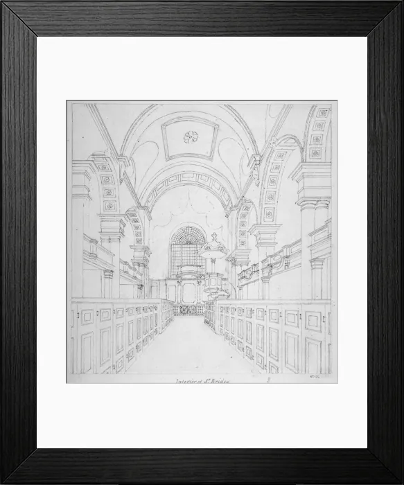 Framed Print : St Brides Church, Fleet Street, City of London, 1815. Artist: Valentine Davis Framed Print : St Brides Church, Fleet Street, City of London, 1815. Artist: Valentine Davis