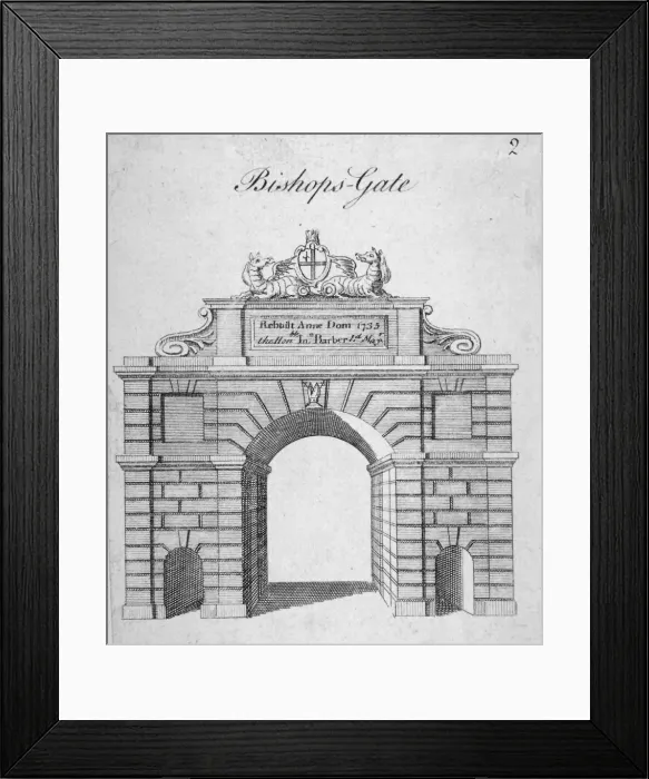 Framed Print : Bishopsgate, City of London, 1735 Framed Print : Bishopsgate, City of London, 1735
