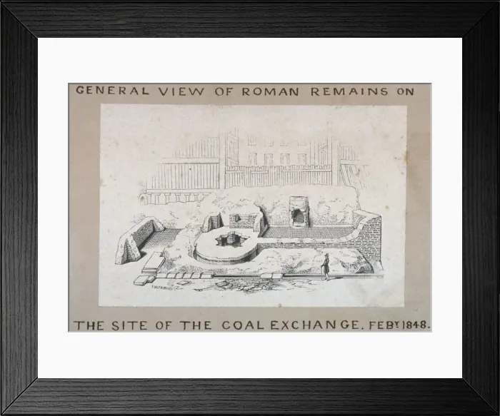 Framed Print : View of Roman remains on the site of the Coal Exchange, City of London, 1848. Artist Framed Print : View of Roman remains on the site of the Coal Exchange, City of London, 1848. Artist