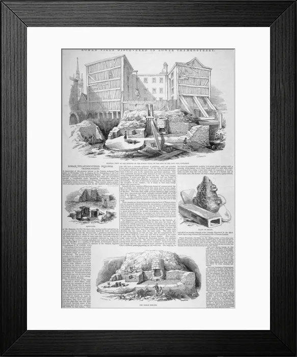 Framed Print : Roman remains on the site of the Coal Exchange, City of London, 1848. Artist: H Rimbault Framed Print : Roman remains on the site of the Coal Exchange, City of London, 1848. Artist: H Rimbault