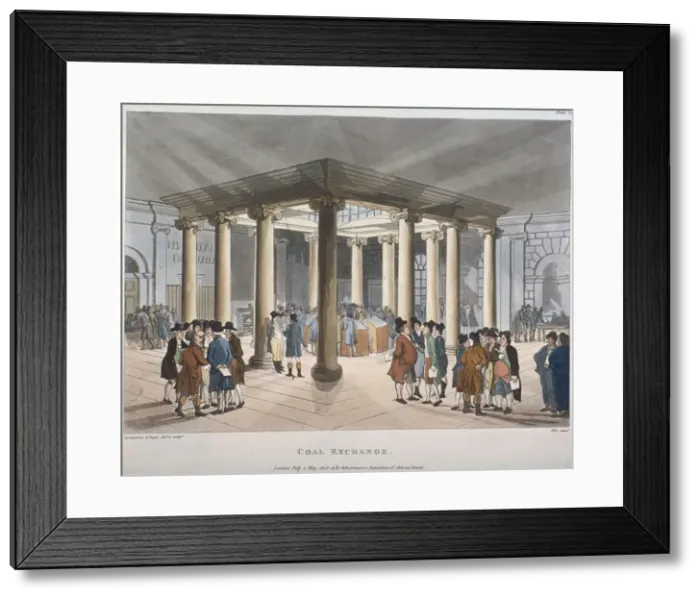 Framed Print : Interior view of the Coal Exchange, Thames Street, City of London, 1808 Framed Print : Interior view of the Coal Exchange, Thames Street, City of London, 1808