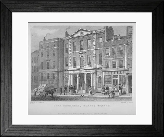 Framed Print : View of the Coal Exchange in Thames Street, City of London, 1830. Artist: R Acon Framed Print : View of the Coal Exchange in Thames Street, City of London, 1830. Artist: R Acon