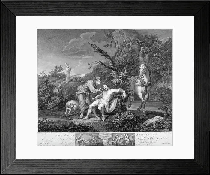 Framed Print : The Good Samaritan, 1772. Creators: Simon Francois Ravenet, JM Delatre. The Good Samaritan, 1772. Creators: Simon Francois Ravenet, JM Delatre Framed Print : The Good Samaritan, 1772. Creators: Simon Francois Ravenet, JM Delatre. The Good Samaritan, 1772. Creators: Simon Francois Ravenet, JM Delatre