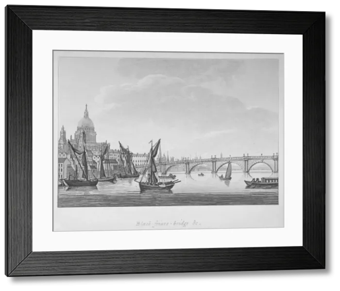 Framed Print : Blackfriars Bridge, London, 1799