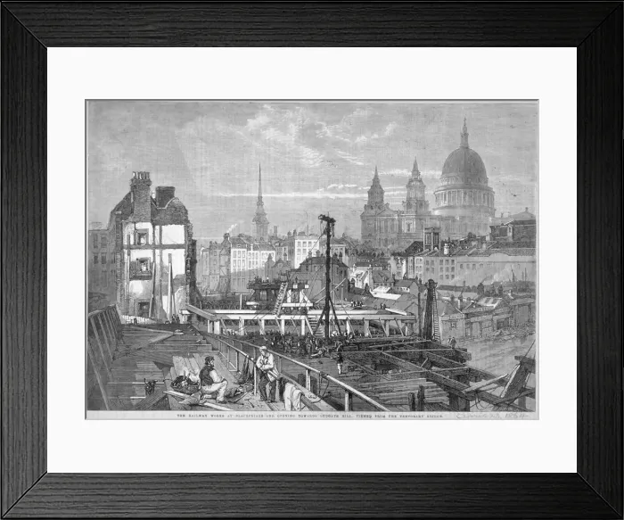 Framed Print : Blackfriars Bridge, London, 1864. Artist: Mason Jackson Framed Print : Blackfriars Bridge, London, 1864. Artist: Mason Jackson