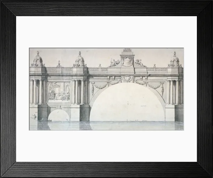Framed Print : Design by Robert Mylne for a section of Blackfriars Bridge, London, 1759. Artist Framed Print : Design by Robert Mylne for a section of Blackfriars Bridge, London, 1759. Artist
