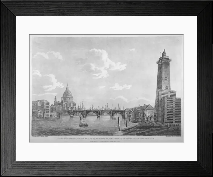 Framed Print : View of Blackfriars Bridge and St Pauls Cathedral, London, 1803. Artist: Daniel Turner Framed Print : View of Blackfriars Bridge and St Pauls Cathedral, London, 1803. Artist: Daniel Turner