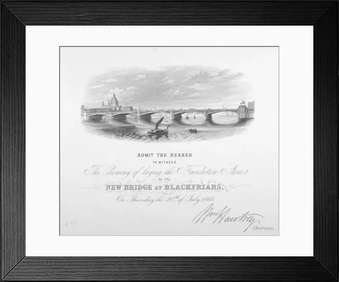 Framed Print : View of Blackfriars Bridge and St Pauls Cathedral, London, 1865 Framed Print : View of Blackfriars Bridge and St Pauls Cathedral, London, 1865