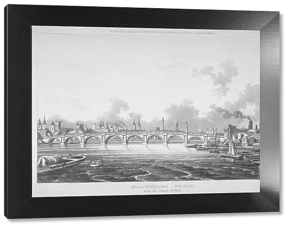 View of Blackfriars Bridge from the Strand Bridge, London, 1815