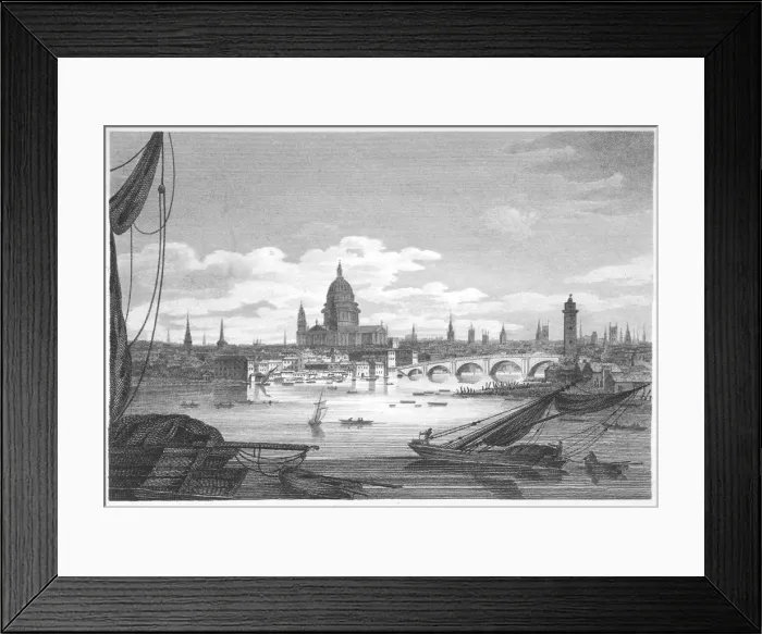 Framed Print : Looking towards Blackfriars Bridge from the west, London, 1810 Framed Print : Looking towards Blackfriars Bridge from the west, London, 1810