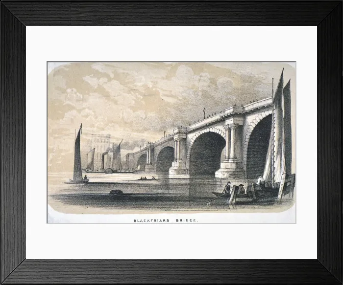 Framed Print : View of Blackfriars Bridge looking south, London, 1835 Framed Print : View of Blackfriars Bridge looking south, London, 1835