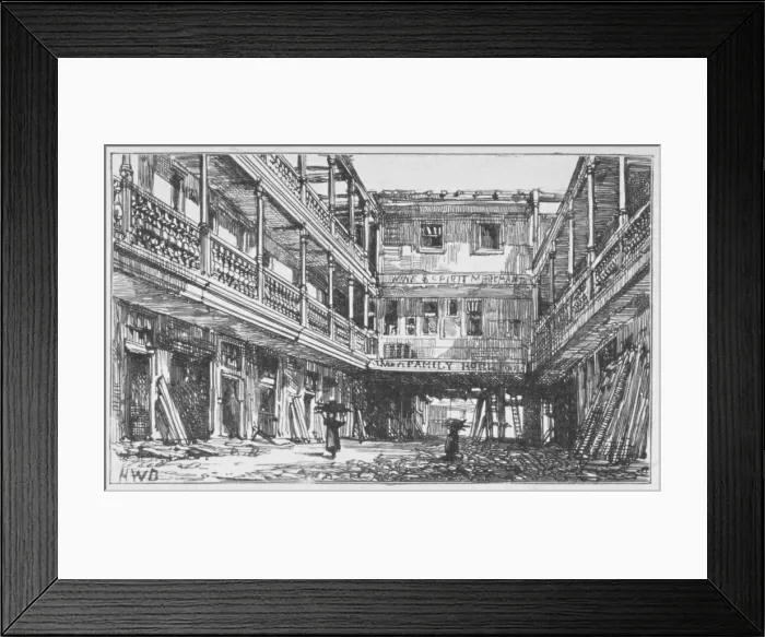 Framed Print : View of the Four Swans Inn, Bishopsgate, City of London, 1870 Framed Print : View of the Four Swans Inn, Bishopsgate, City of London, 1870