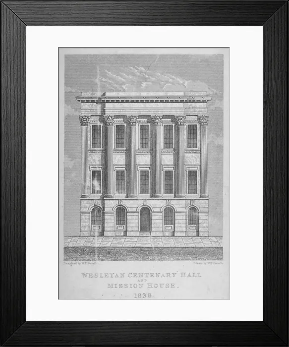 Framed Print : View of the Wesleyan Centenary Hall and Mission House, Bishopsgate, City of London, 1839 Framed Print : View of the Wesleyan Centenary Hall and Mission House, Bishopsgate, City of London, 1839