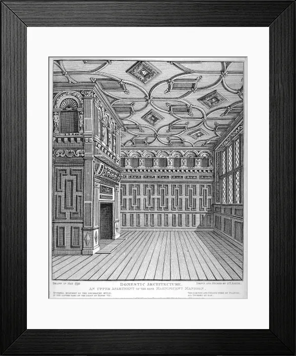 Framed Print : Interior view of Sir Paul Pindars House, Bishopsgate, City of London, 1812. Artist Framed Print : Interior view of Sir Paul Pindars House, Bishopsgate, City of London, 1812. Artist