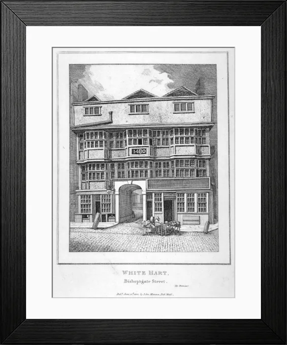 Framed Print : The White Hart Inn at no 119 White Hart Court, Bishopsgate, City of London, 1800 Framed Print : The White Hart Inn at no 119 White Hart Court, Bishopsgate, City of London, 1800
