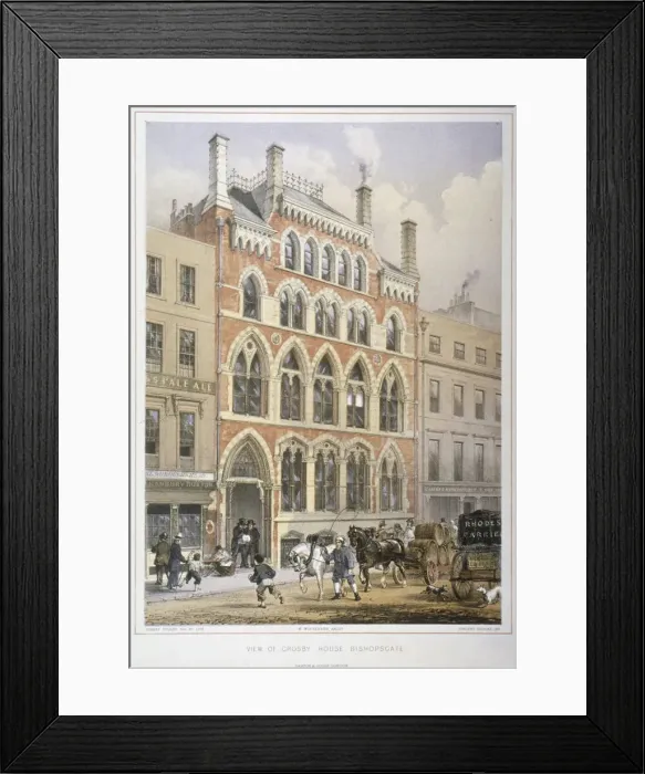 Framed Print : Crosby Hall at no 95 Bishopsgate, City of London, 1860. Artist: Vincent Brooks Framed Print : Crosby Hall at no 95 Bishopsgate, City of London, 1860. Artist: Vincent Brooks