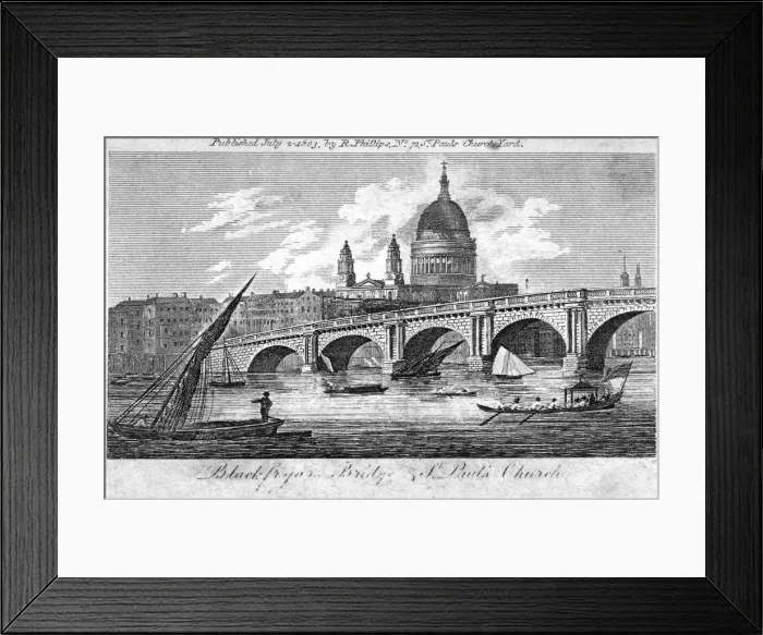 Framed Print : Blackfriars Bridge, London, 1803 Framed Print : Blackfriars Bridge, London, 1803