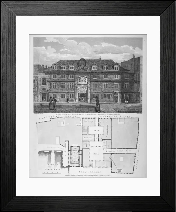 Framed Print : Blackwell Hall, King Street, City of London, 1820 Framed Print : Blackwell Hall, King Street, City of London, 1820