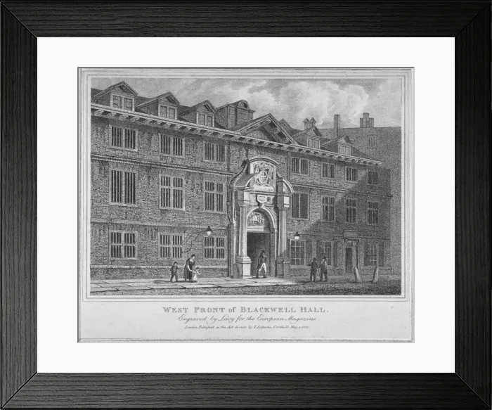 Framed Print : West front of Blackwell Hall, City of London, 1812. Artist:s Lacey Framed Print : West front of Blackwell Hall, City of London, 1812. Artist:s Lacey