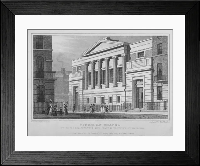 Framed Print : Finsbury Chapel, Blomfield Street, City of London, 1827. Artist: Thomas Barber Framed Print : Finsbury Chapel, Blomfield Street, City of London, 1827. Artist: Thomas Barber