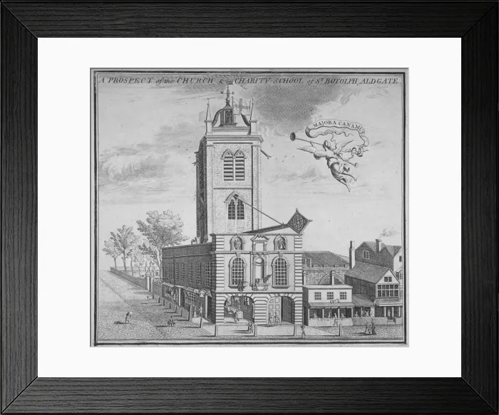 Framed Print : Church of St Botolph, Aldgate, City of London, 1750 Framed Print : Church of St Botolph, Aldgate, City of London, 1750