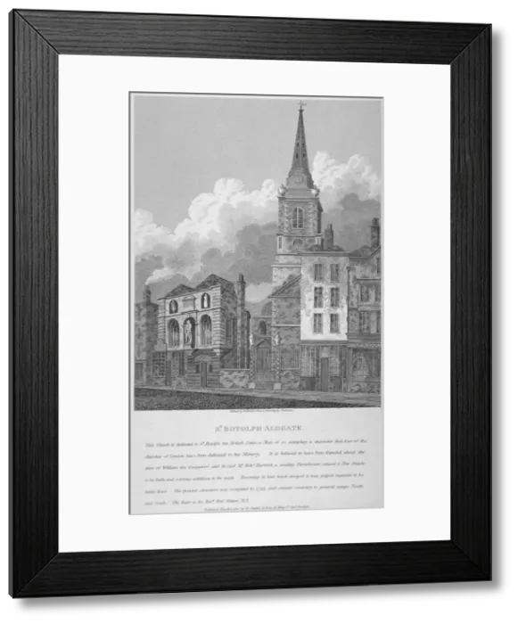 Framed Print : Church of St Botolph, Aldgate, City of London, 1810. Artist: W Preston Framed Print : Church of St Botolph, Aldgate, City of London, 1810. Artist: W Preston