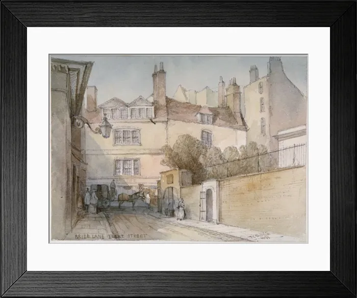 Framed Print : Bride Lane, City of London, 1851. Artist: Thomas Colman Dibdin Framed Print : Bride Lane, City of London, 1851. Artist: Thomas Colman Dibdin