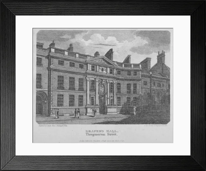 Framed Print : Drapers Hall, Throgmorton Street, City of London, 1812. Artist: Robert Sands Framed Print : Drapers Hall, Throgmorton Street, City of London, 1812. Artist: Robert Sands