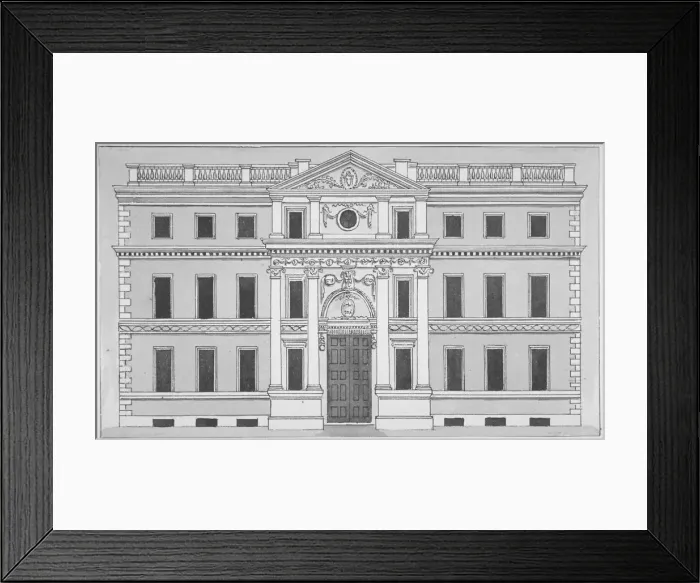 Framed Print : Front elevation of the Drapers Hall, Throgmorton Street, City of London, 1850. Artist Framed Print : Front elevation of the Drapers Hall, Throgmorton Street, City of London, 1850. Artist