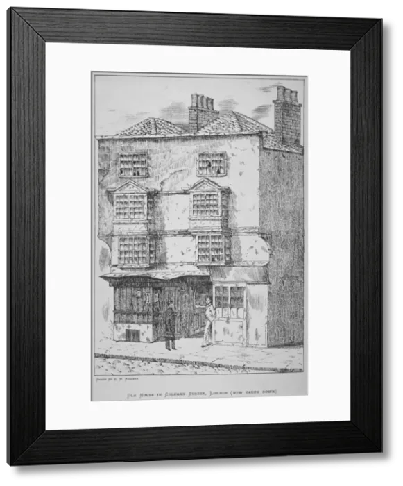Framed Print : A house in Coleman Street, City of London, 1865 Framed Print : A house in Coleman Street, City of London, 1865