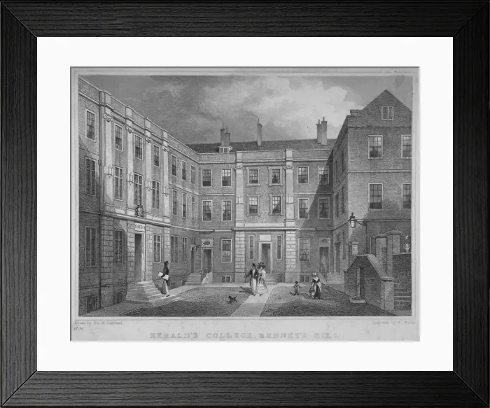 Framed Print : College of Arms, City of London, 1827. Artist Framed Print : College of Arms, City of London, 1827. Artist