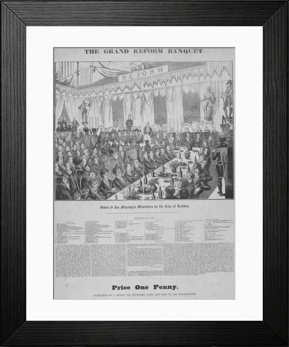 Framed Print : The Grand Reform Banquet in the Guildhall, City of London, 1832. Artist Framed Print : The Grand Reform Banquet in the Guildhall, City of London, 1832. Artist