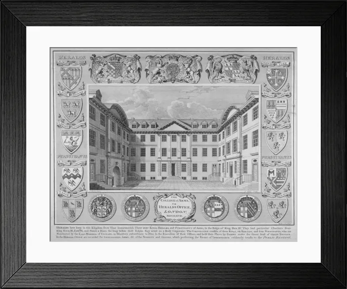 Framed Print : College of Arms, City of London, 1768. Artist: William Sherwin Framed Print : College of Arms, City of London, 1768. Artist: William Sherwin