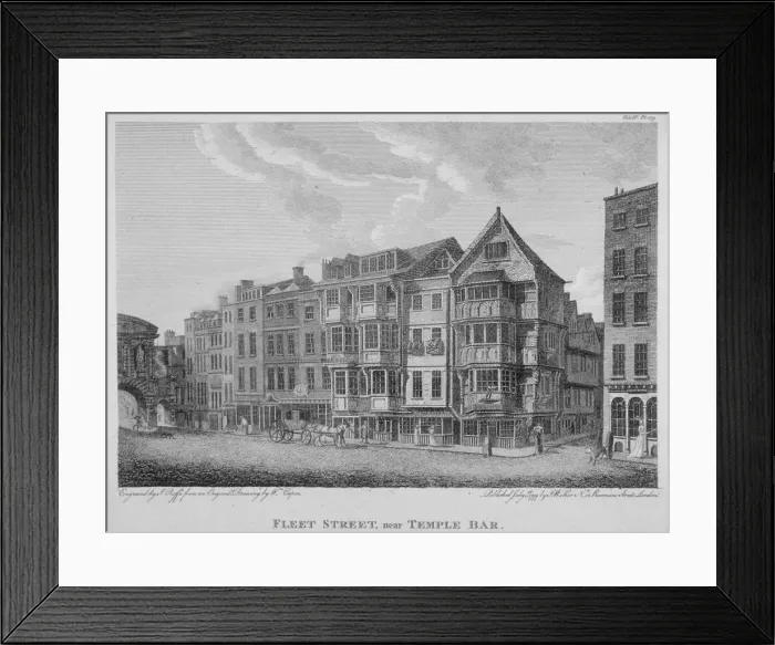 Framed Print : Fleet Street, City of London, 1799. Artist: John Roffe Framed Print : Fleet Street, City of London, 1799. Artist: John Roffe