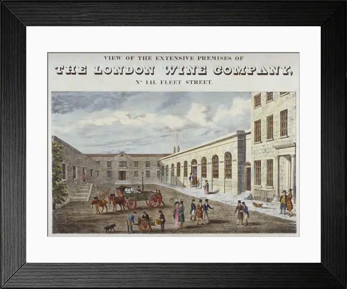 Framed Print : Premises of the London Wine Company at no 141 Fleet Street, City of London, 1830 Framed Print : Premises of the London Wine Company at no 141 Fleet Street, City of London, 1830