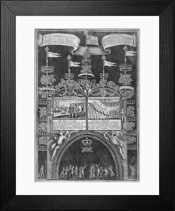 Framed Print : Triumphal arch on Cheapside, City of London, 1692 Framed Print : Triumphal arch on Cheapside, City of London, 1692