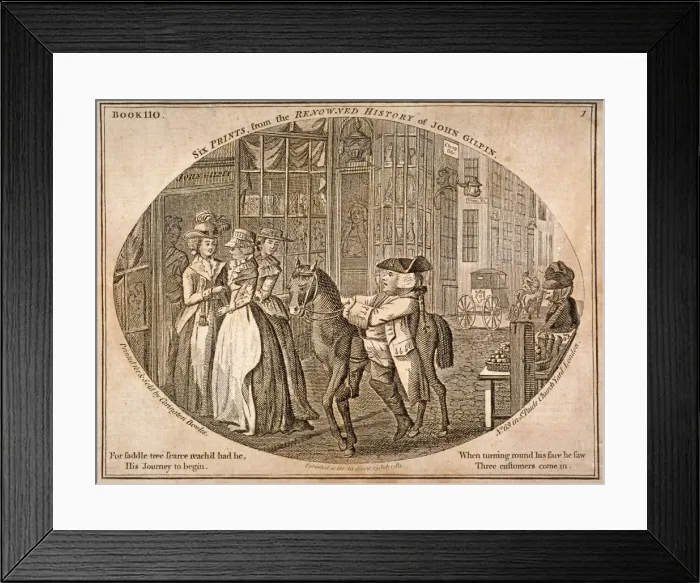 Framed Print : One of six prints from the renowned history of John Gilpin, 1785 Framed Print : One of six prints from the renowned history of John Gilpin, 1785