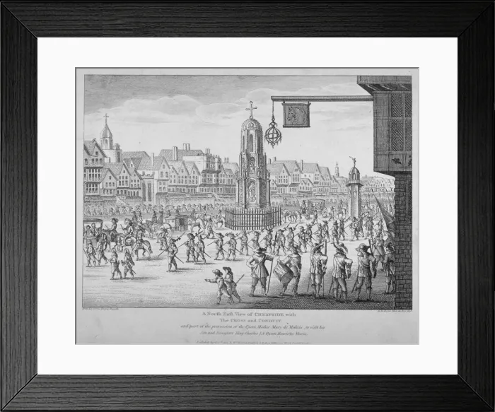 Framed Print : View of the procession of Marie de Medici along Cheapside, City of London, 1638 (1809) Framed Print : View of the procession of Marie de Medici along Cheapside, City of London, 1638 (1809)