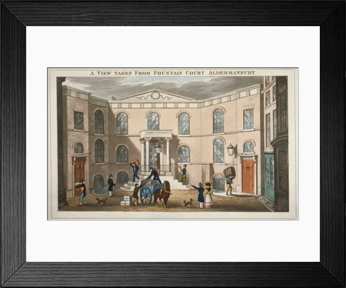 Framed Print : Fountain Court, Aldermanbury, City of London, 1830 Framed Print : Fountain Court, Aldermanbury, City of London, 1830
