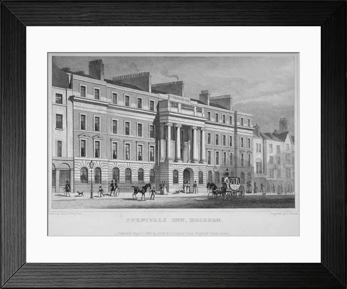 Framed Print : Furnivals Inn, City of London, 1828. Artist: W Henshall Framed Print : Furnivals Inn, City of London, 1828. Artist: W Henshall