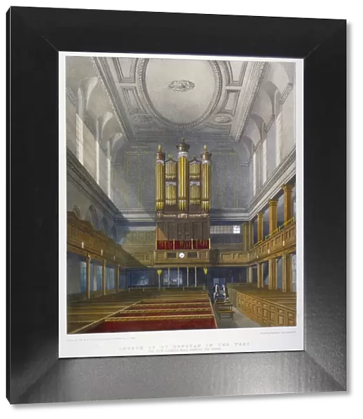 Interior, looking west, Church of St Dunstan in the West, Fleet Street, City of London, 1829
