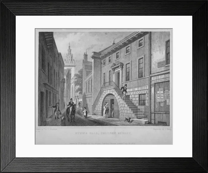 Framed Print : View of the Dyers Hall, College Street, City of London, 1830. Artist: John Greig Framed Print : View of the Dyers Hall, College Street, City of London, 1830. Artist: John Greig