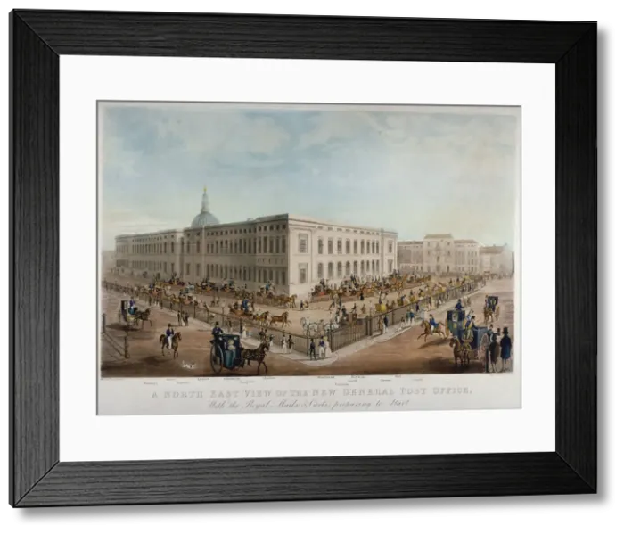 Framed Print : General Post Office, City of London, 1830. Artist: Henry Pyall Framed Print : General Post Office, City of London, 1830. Artist: Henry Pyall