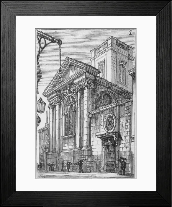 Framed Print : View of the east end of St Dionis Backchurch from Lime Street, City of London, 1860 Framed Print : View of the east end of St Dionis Backchurch from Lime Street, City of London, 1860