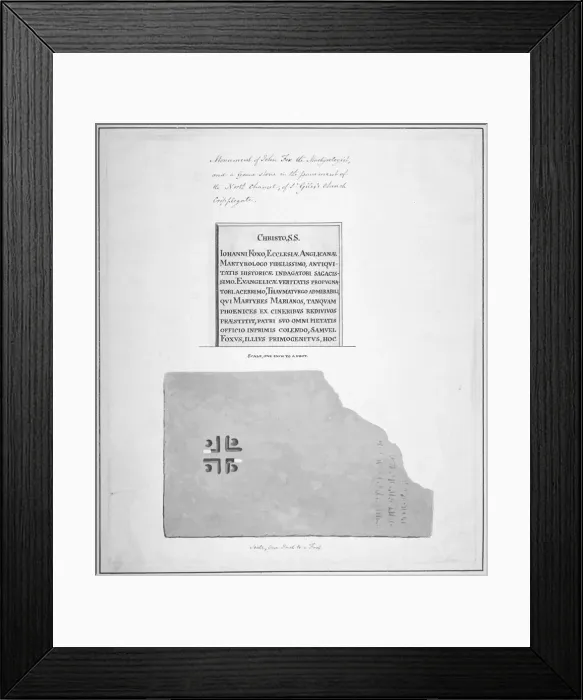 Framed Print : Monument to John Foxe, Church of St Giles without Cripplegate, City of London, 1800 Framed Print : Monument to John Foxe, Church of St Giles without Cripplegate, City of London, 1800